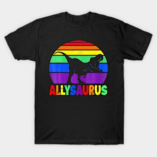 Allysaurus LGBT  Dinosaur  Flag Ally LGBT Pride T-Shirt